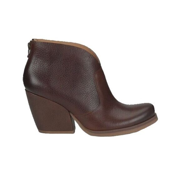 Korks Booties Size 10 Gemini Leather Ankle Boots Block Heel Rustic Zipper - Picture 1 of 11
